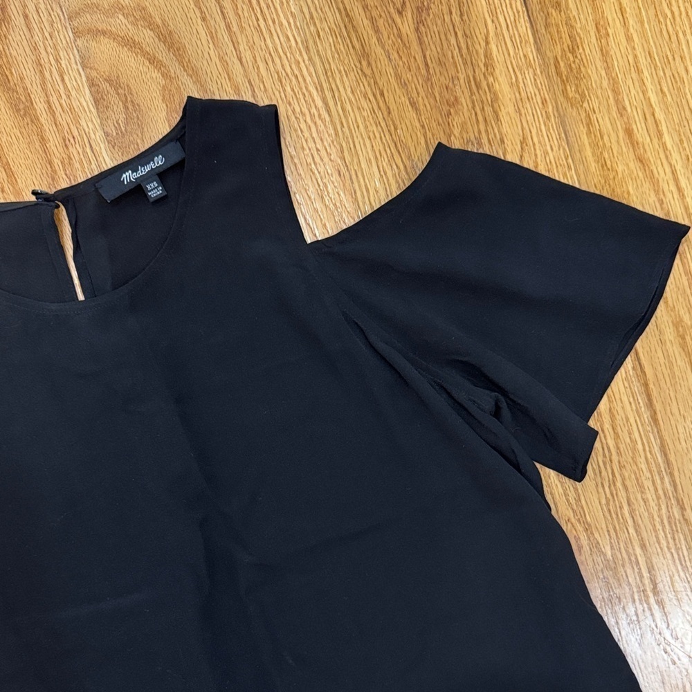 Madewell Black shoulderless blouse with lace hem - Picture 4 of 5